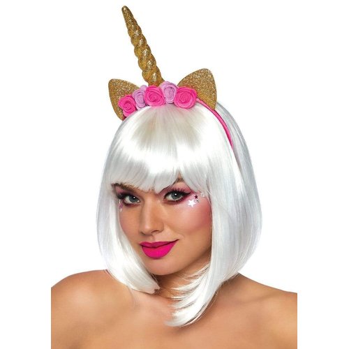 Golden Unicorn Flower Crown Headband - A2819     02622