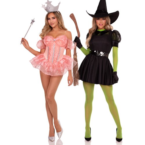 Good Witch & Green Wicked Couples Costume - wicked-witch-oz-couples-costume