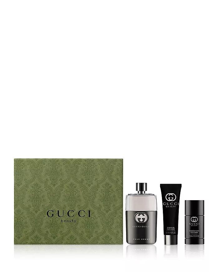 GUCCI GUILTY 3PC SET, MEN'S GIFT SET, EDT-Pinkfoxxx