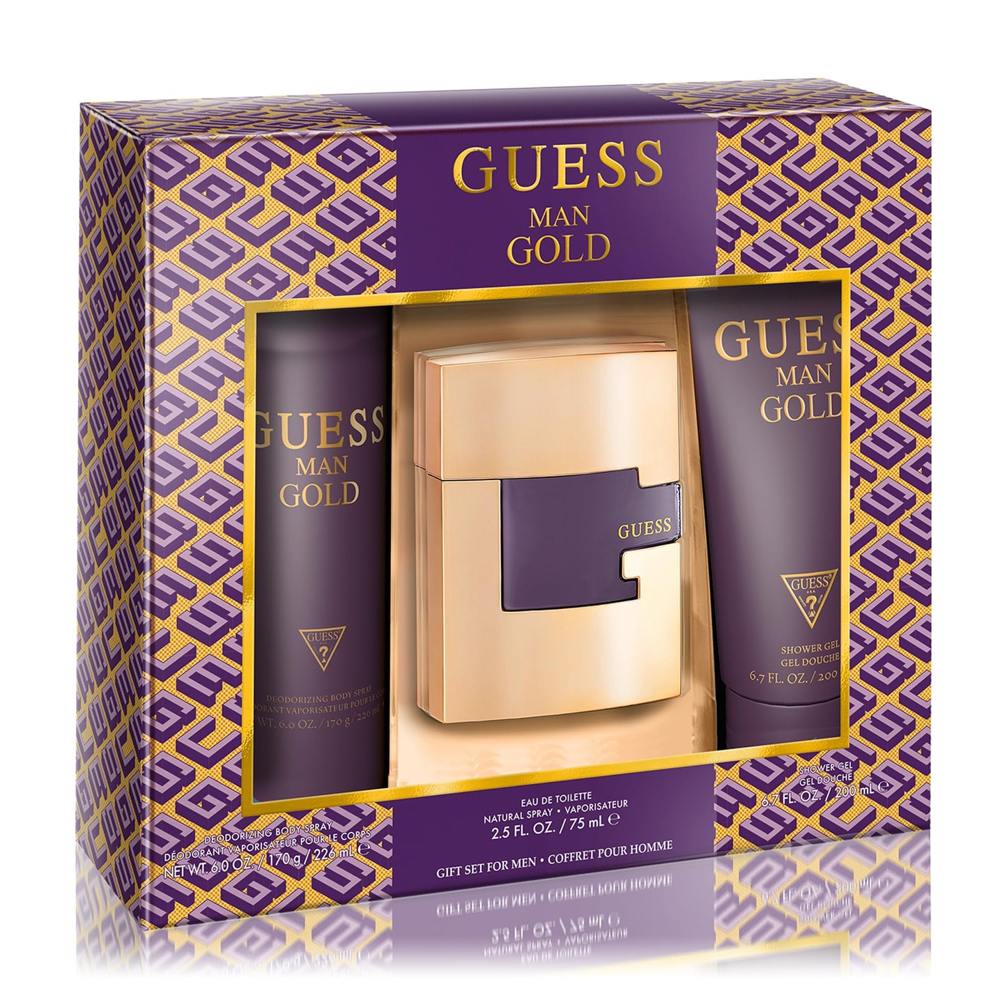 GUESS MAN GOLD 3PC SET, MEN'S GIFT SET, EDT-Pinkfoxxx
