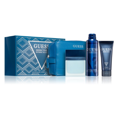 GUESS SEDUCTIVE HOMME BLUE 4PC SET, MEN'S GIFT SET, EDT-Pinkfoxxx