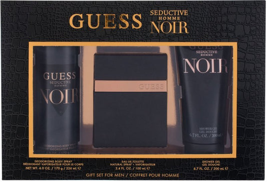 GUESS SEDUCTIVE NOIR 3PC SET, MEN'S GIFT SET, EDT-Pinkfoxxx