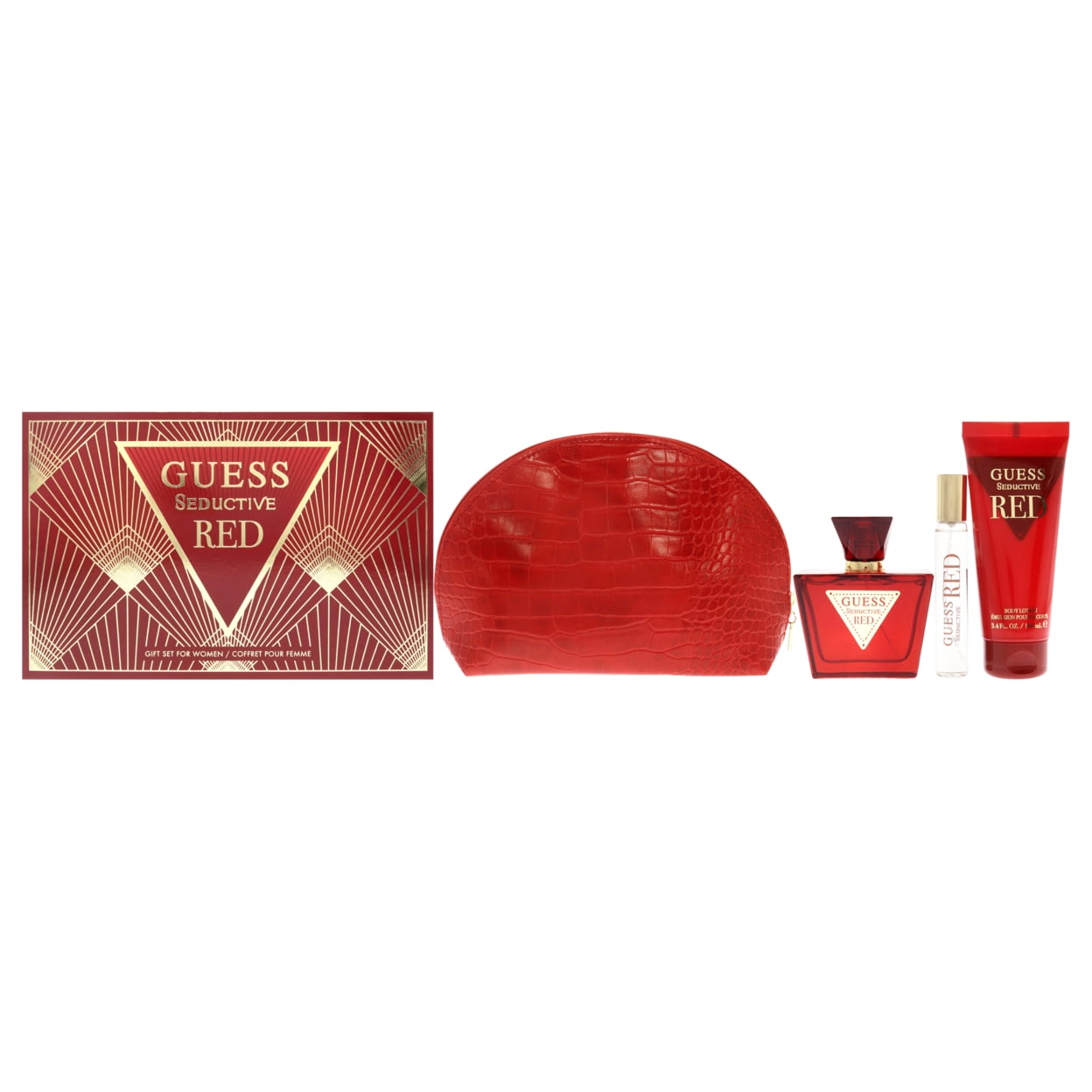 GUESS SEDUCTIVE RED 4PC SET, WOMEN'S GIFT SET, EDT-Pinkfoxxx