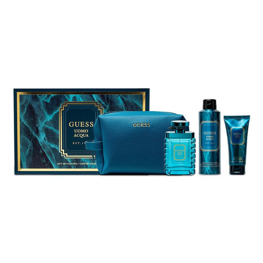 GUESS UOMO ACQUA 4PC SET, MEN'S GIFT SET, EDT-Pinkfoxxx