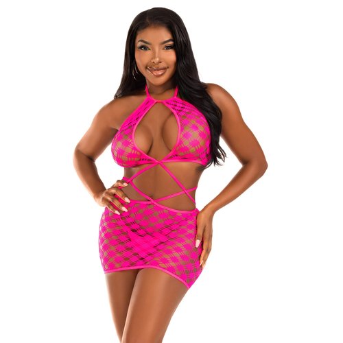 Handle it Net Mini Dress - 87209     02922