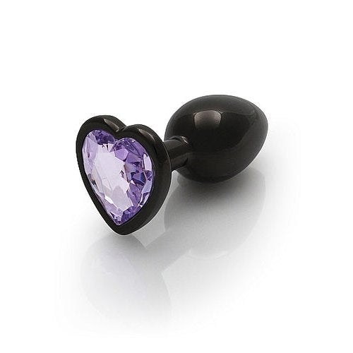 HEART GEM BUTT PLUG SMALL GUNMETAL AMETHYST - SHTOU811GUN