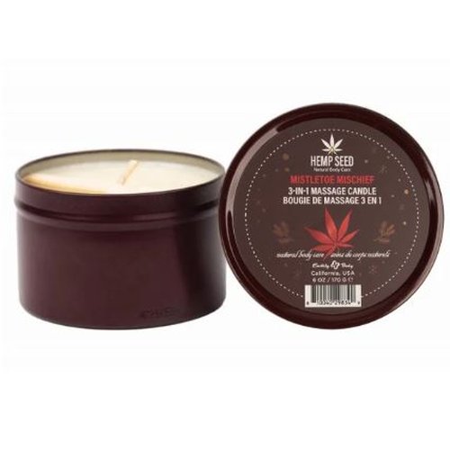 HEMP SEED 3-IN-1 MASSAGE CANDL MISTLETOE MISCHIEF 6OZ - EBHSCH025A
