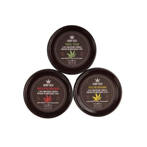 HEMP SEED 3-IN-1 MASSAGE CANDL TRIO 1.75OZ - EBHSCH225T