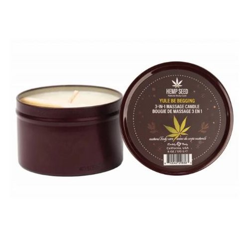 HEMP SEED 3-IN-1 MASSAGE CANDL YULE BE BEGGING 6OZ - EBHSCH025C