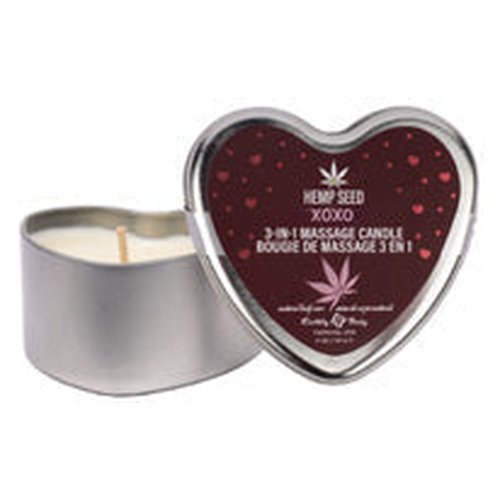 HEMP SEED 3 N 1 VALENTINE 2026 HEART MASSAGE CANDLE XOXO 4.7 OZ - EBHSCV026A