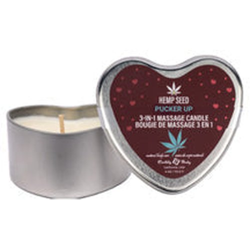 HEMP SEED 3 N 1 VALENTINE 2026 HEART MASSAGE CANDLE PUCKER 4.7 OZ - EBHSCV026C