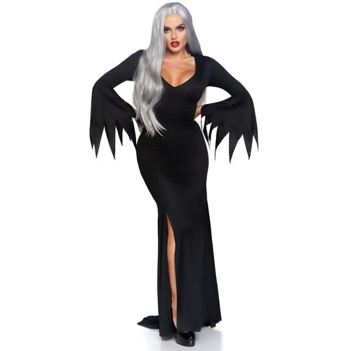 High Slit Floor Length Bodycon Gothic Dress - SK3744    00125
