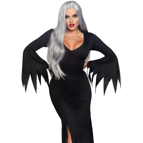 High Slit Floor Length Bodycon Gothic Dress - SK3744    00125