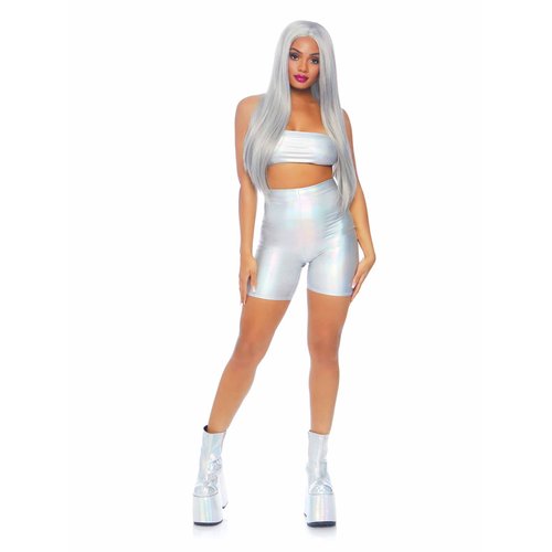 Holographic Bandeau and Shorts Set - 3776      02705