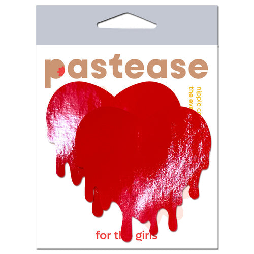 PASTEASE FAUX LATEX RED MELTY HEARTS - PASHRTMELTPLRD