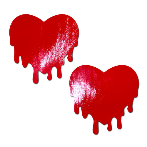 PASTEASE FAUX LATEX RED MELTY HEARTS - PASHRTMELTPLRD