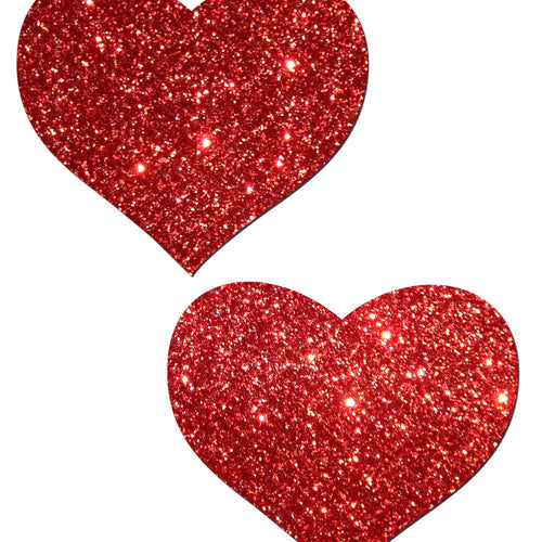 PASTEASE HEART RED GLITTER - PASHRTGLTRD5