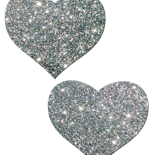 PASTEASE HEARTS SILVER GLITTER - PASHRTGLTSL5