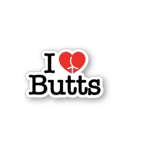 I HEART BUTTS PIN (NET) - WREPP018