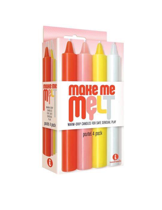 THE 9'S MAKE ME MELT SENSUAL WARM-DRIP CANDLES 4PK PASTEL - IB23272