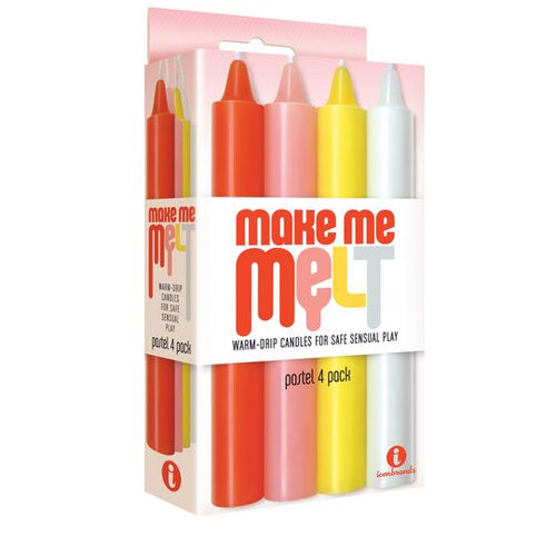 THE 9'S MAKE ME MELT SENSUAL WARM-DRIP CANDLES 4PK PASTEL - IB23272