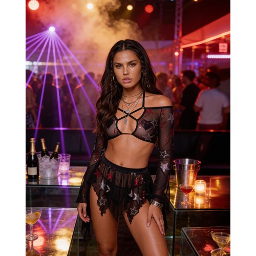 JR262 - Sequin Butterfly Top & Skirt Set