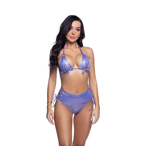 JR286 - Lace-up Top & High-Waist Short Set