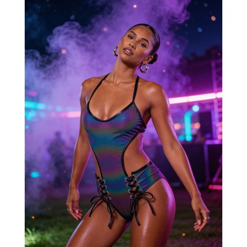 JR288 - Reflective Lace-up Bodysuit