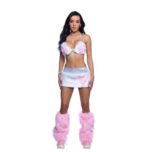 JR302 - Faux Fur Heart Skirt & Top Set