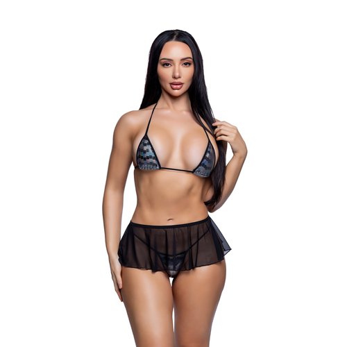 6792 - Mesh Flutter Skirt