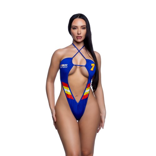 6806 - Racer Print Deep Plunge 1PC