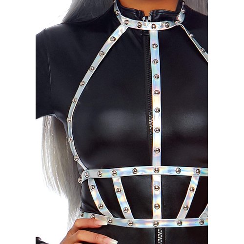 Iridescent Studded Body Harness - 8285      02722