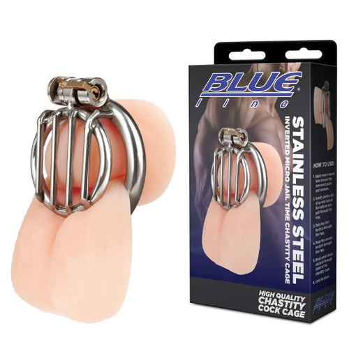 STAINLESS STEEL INVERTED MICRO JAIL TIME CHASTITY CAGE - ELBLM5029