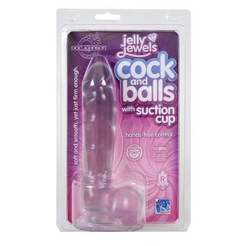 JELLY COCK & BALLS W/SUCTION CUP DIAMOND