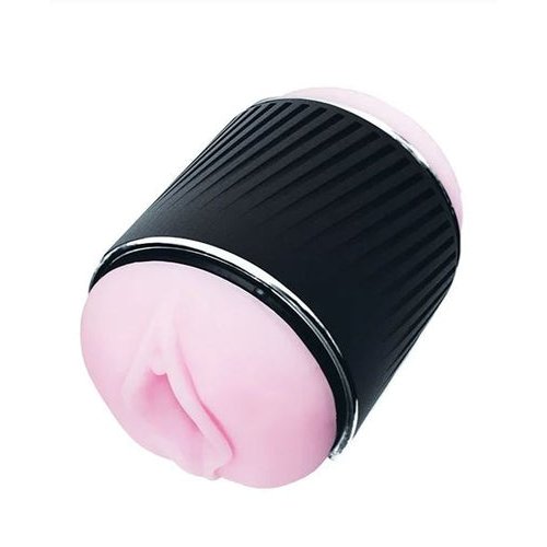 JERK MASTURBATION SLEEVE BLACK WITH PINK SLEEVE - VIS0809