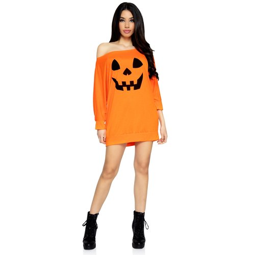 Jersey Halloween Pumpkin Dress - SK86655   08925