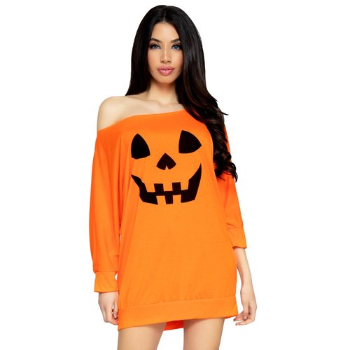 Jersey Halloween Pumpkin Dress - SK86655   08925