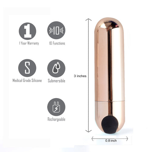 JESSI RECHARGEABLE MINI BULLET ROSE GOLD - MTMA330RG
