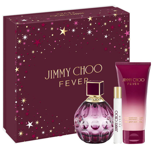 JIMMY CHOO FEVER 3PC SET, WOMEN'S GIFT SET, EDP-Pinkfoxxx