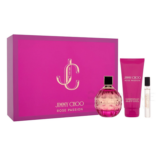 JIMMY CHOO ROSE PASSION 3PC SET, WOMEN'S GIFT SET, EDP-Pinkfoxxx