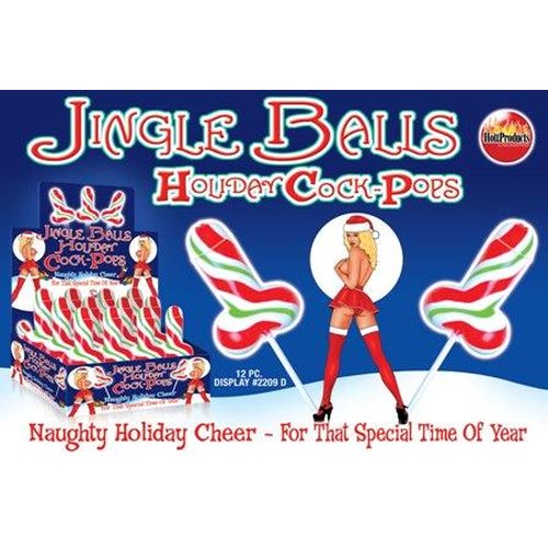 JINGLE BALLS HOLIDAY COCK POPS 12PC DISPLAY