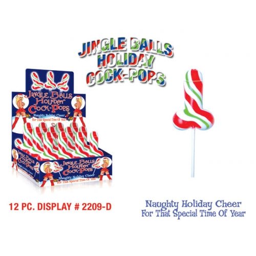 JINGLE BALLS HOLIDAY COCK POPS 12PC DISPLAY