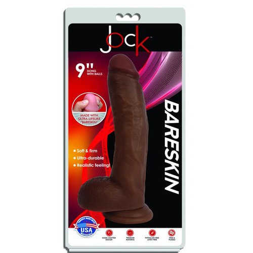 JOCK BARESKIN 9IN LATTE DILDO W/ BALLS - CN09062012