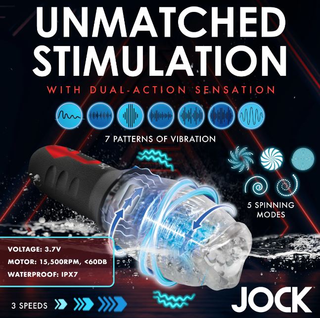 JOCK SPINNING & VIBRATING MASTURBATOR - CN09095600