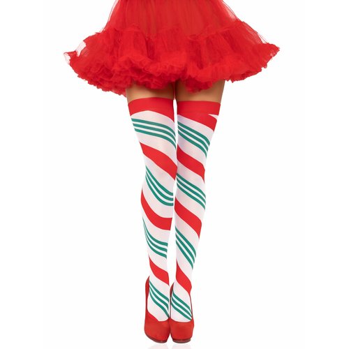 Jolly Holiday Striped Thigh Highs - 6629      27522