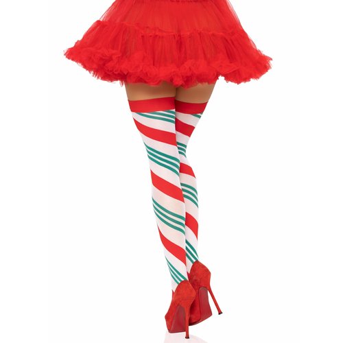 Jolly Holiday Striped Thigh Highs - 6629      27522