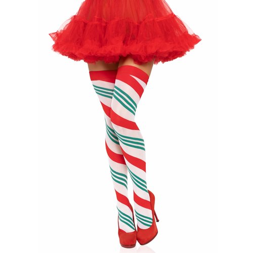 Jolly Holiday Striped Thigh Highs - 6629      27522