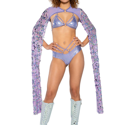 JR184 - Sequin Drop Sleeve Shrug
