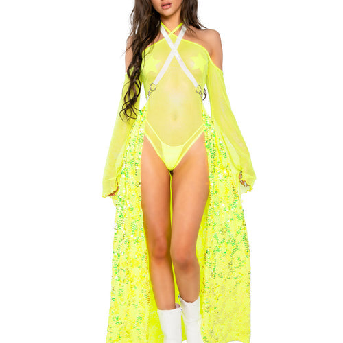 JR182 - Sequin Long Harness Skirt