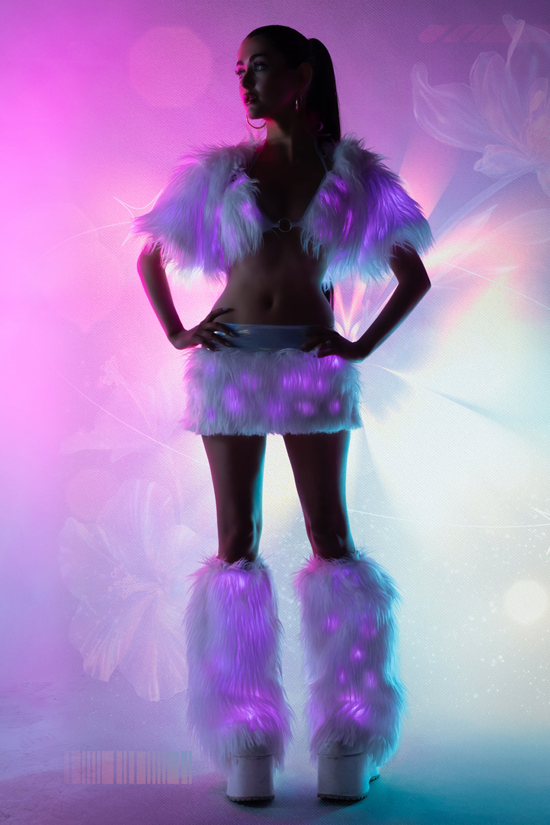 JR232 - Light-Up Faux Fur Shrug